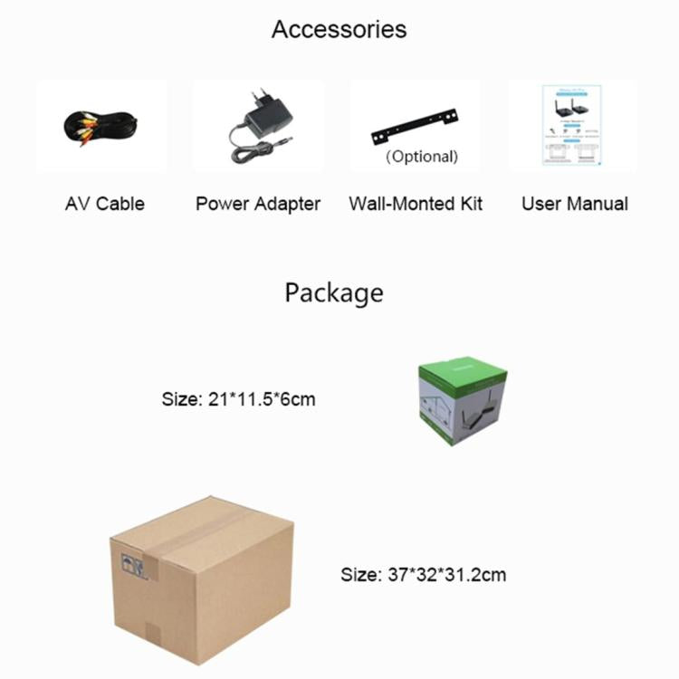 Measy AV530-2 5.8GHz Wireless Audio / Video Transmitter + 2 Receiver, Transmission Distance: 300m, Black US Plug