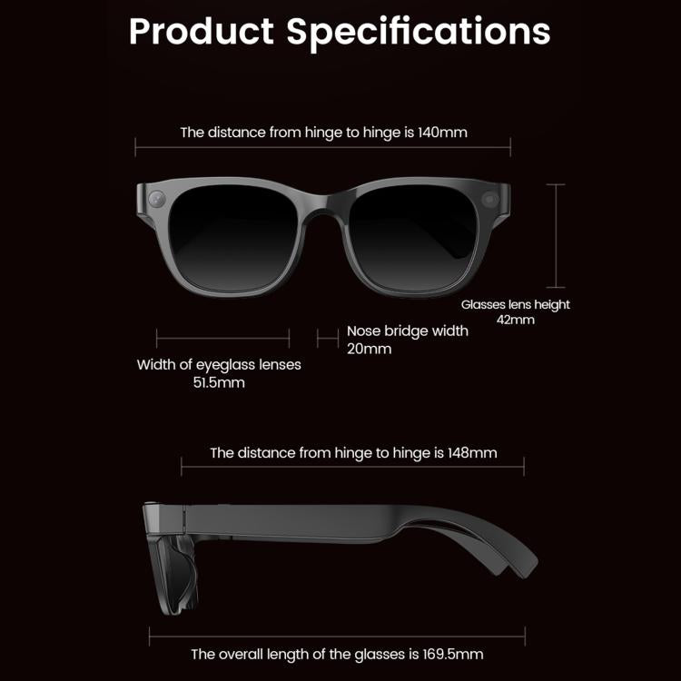 E06S 13MP 1080P Dual-Loudspeaker AI Smart Glasses Support Music / Calling