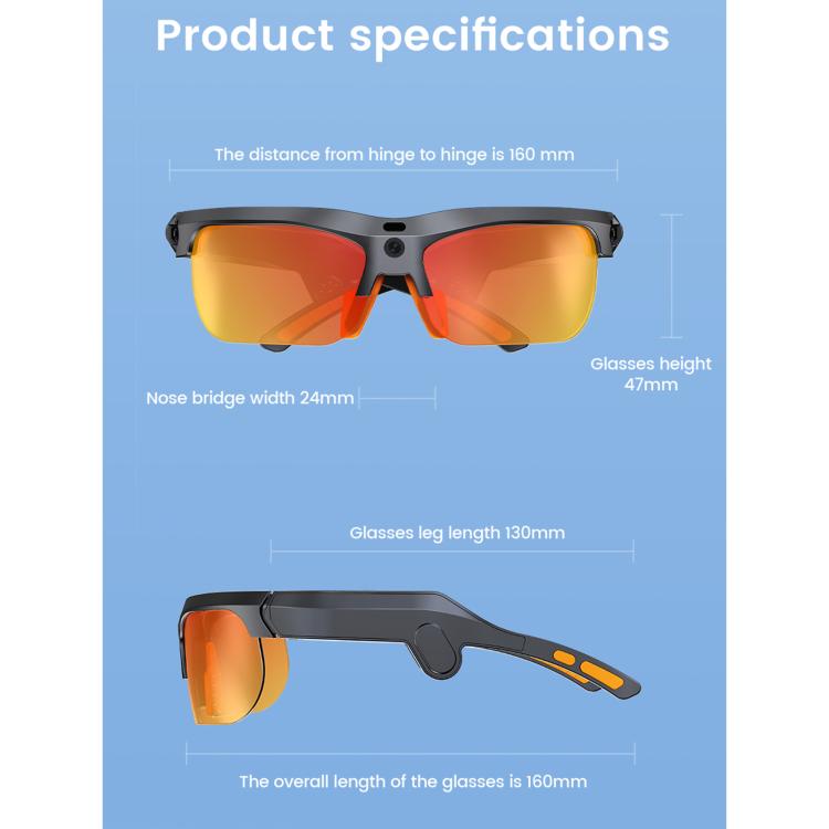 E08 13MP 1080P 30FPS AI Cycling Smart Glasses with Voice / Calling
