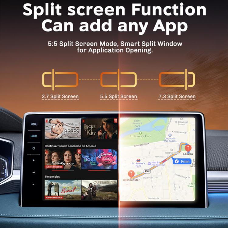MMB Car Smart Box Wired to Wireless Android Auto CarPlay Adapter, 8GB+128GB Europe / Asia Version, WJAN-Q5H