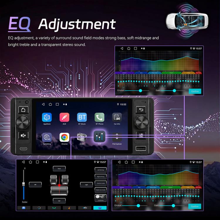 5 inch Single Din Android 15 Center Console CarPlay Car Video Navigation, Standard, Standard+Reversing Camera+Mic