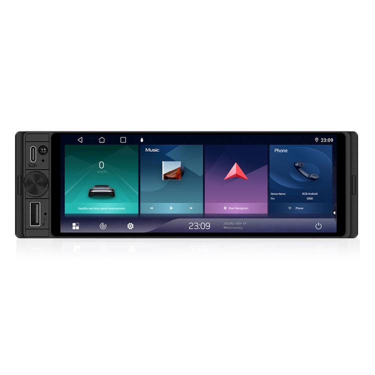 Universal 6.28 inch Single-DIN Car Center Console Display with CarPlay & Android Auto Function, Standard, with AHD Camera + Microphone