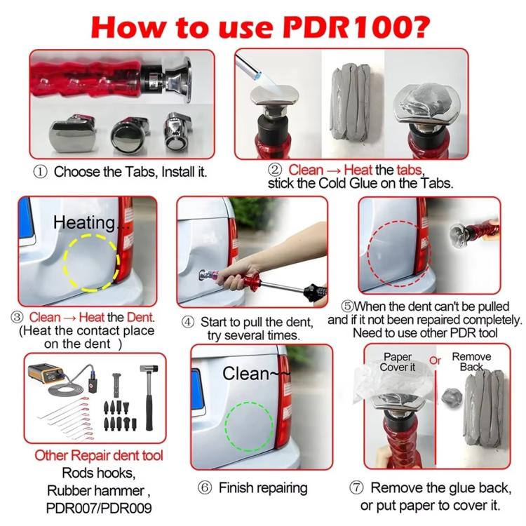 Car Paintless Dent Repair Puller Kit – DIY Body Dent Removal Tool Set