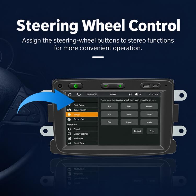 7" Car MP5 Player Wireless Central Control Smart Screen – Renault Dacia 2016–2018