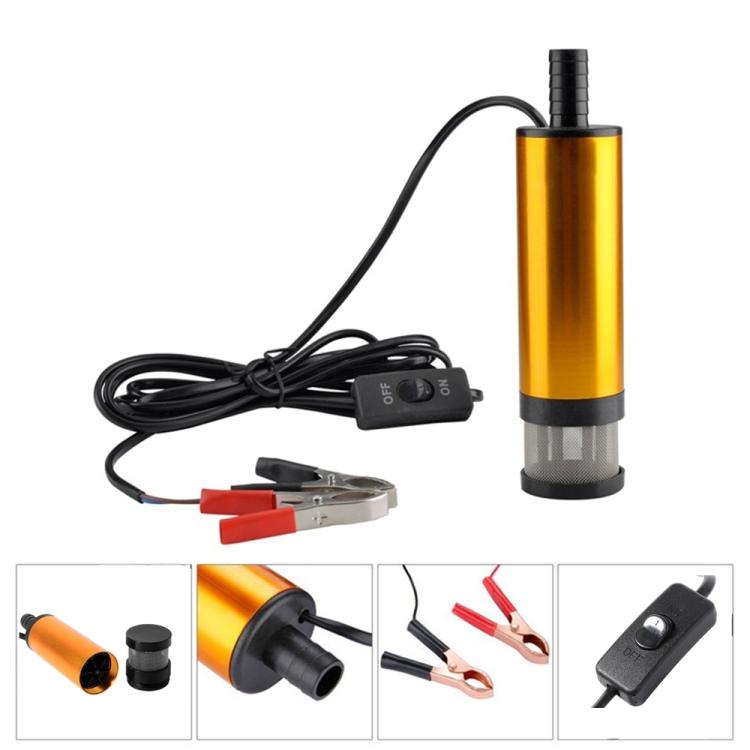 Bomba de combustible eléctrica sumergible de CC de 24 V para coche con conector de inflado de neumáticos de 8 mm y filtro externo de 38 mm.