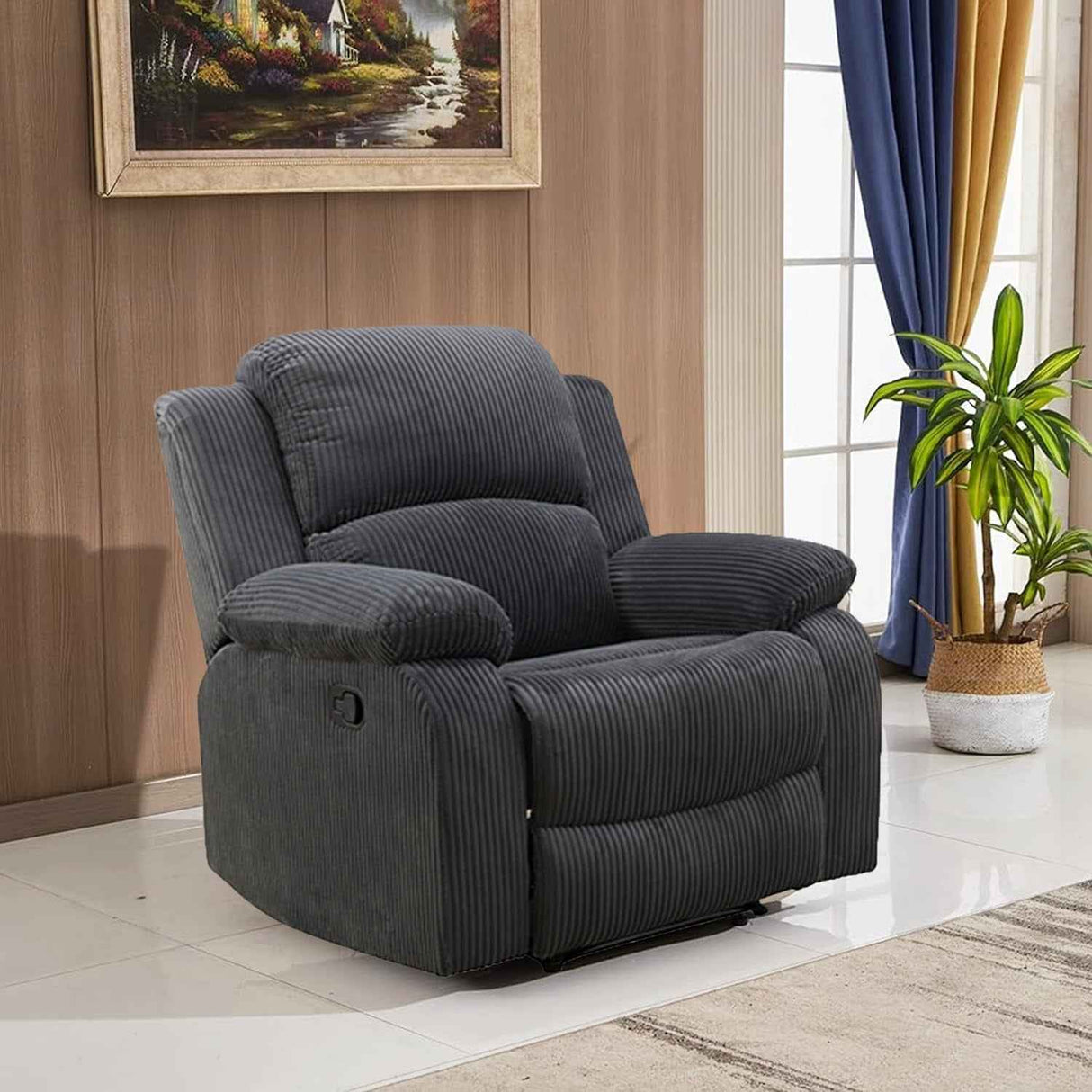 LYDARZ Multifunctional Corduroy Recliner Chair - 115°-160° Adjustable, Ergonomic & Heavy-Duty