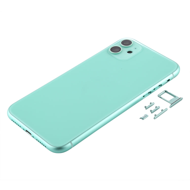 iPhone 11 Back Housing Cover with SIM Card Tray, Side Keys, & Camera Lens Replacement - Compatible with iPhone 11 Models