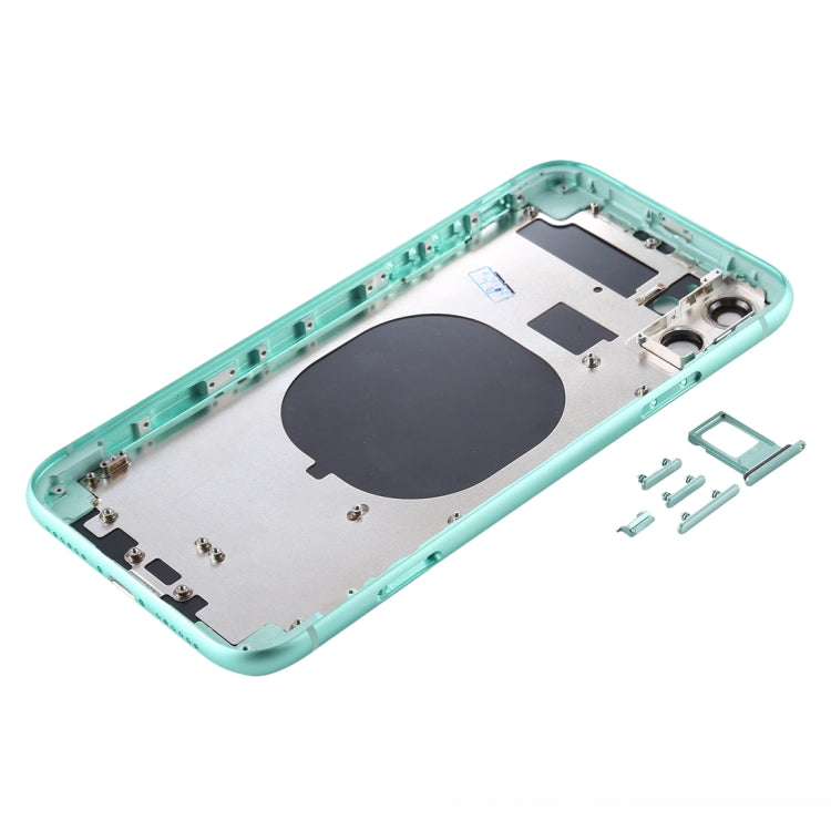 iPhone 11 Back Housing Cover with SIM Card Tray, Side Keys, & Camera Lens Replacement - Compatible with iPhone 11 Models