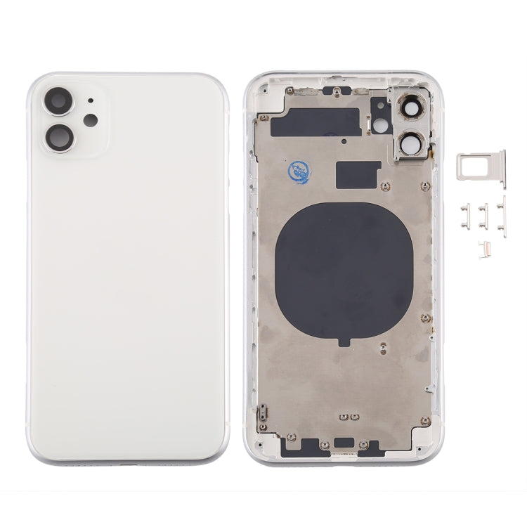 iPhone 11 Back Housing Cover with SIM Card Tray, Side Keys, & Camera Lens Replacement - Compatible with iPhone 11 Models