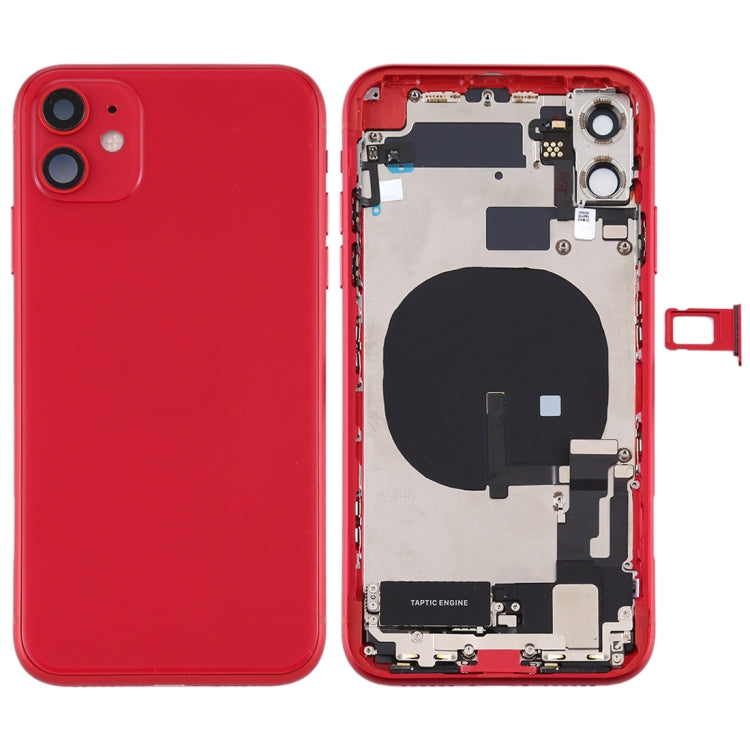 iPhone 11 Battery Back Cover Assembly with Buttons, Charging Module, Motor, Speaker & Camera Lens - Full Replacement