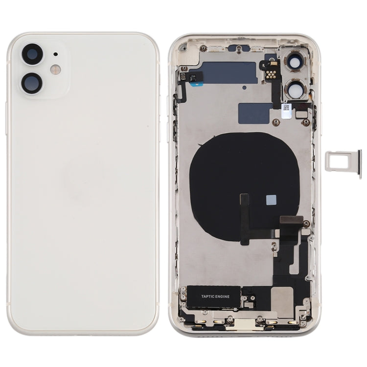 iPhone 11 Battery Back Cover Assembly with Buttons, Charging Module, Motor, Speaker & Camera Lens - Full Replacement