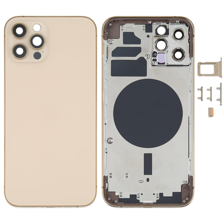 Carcasa trasera azul para iPhone 12 Pro con bandeja para tarjeta SIM, teclas laterales y lente de cámara: ajuste perfecto.