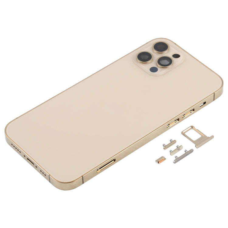 Carcasa trasera azul para iPhone 12 Pro con bandeja para tarjeta SIM, teclas laterales y lente de cámara: ajuste perfecto.