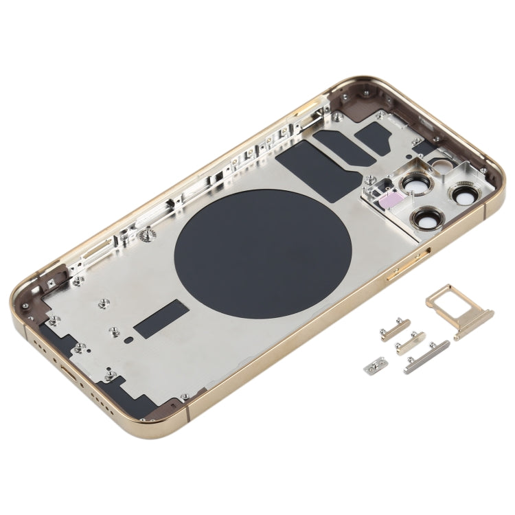 Carcasa trasera azul para iPhone 12 Pro con bandeja para tarjeta SIM, teclas laterales y lente de cámara: ajuste perfecto.