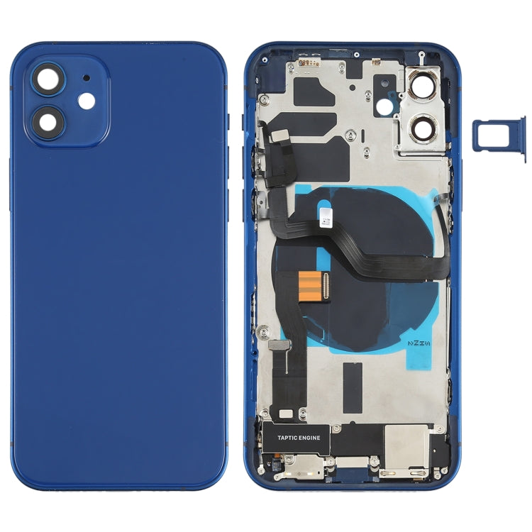 Tapa trasera de batería para iPhone 12 con botones, puerto de carga, lente de cámara, altavoz y bandeja para tarjetas
