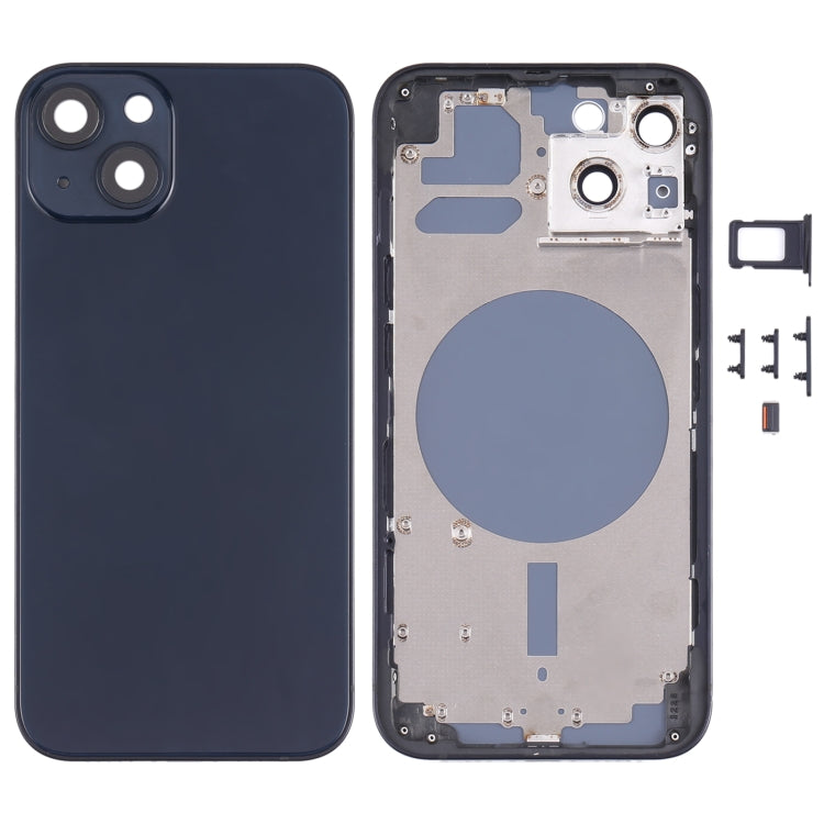 Carcasa trasera para iPhone 13 con bandeja para tarjeta SIM, teclas laterales y lente de cámara: compatible con todos los modelos de iPhone 13.