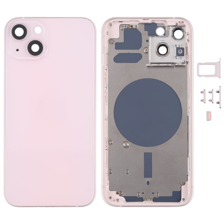 Carcasa trasera para iPhone 13 con bandeja para tarjeta SIM, teclas laterales y lente de cámara: compatible con todos los modelos de iPhone 13.