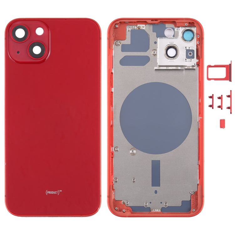 Carcasa trasera para iPhone 13 con bandeja para tarjeta SIM, teclas laterales y lente de cámara: compatible con todos los modelos de iPhone 13.