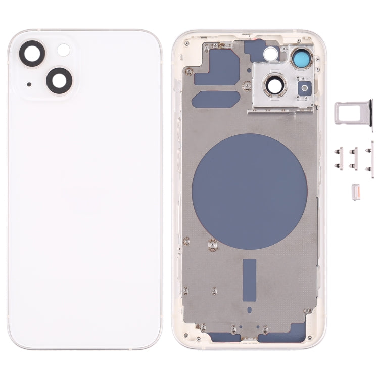 Carcasa trasera para iPhone 13 con bandeja para tarjeta SIM, teclas laterales y lente de cámara: compatible con todos los modelos de iPhone 13.