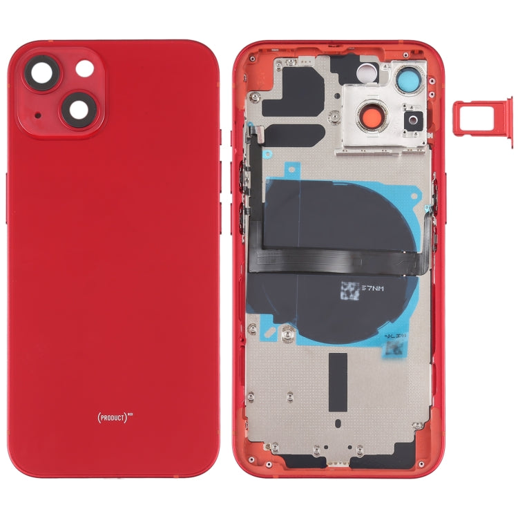 Tapa trasera de batería para iPhone 13 con teclas laterales, bandeja para tarjetas, cable flexible de encendido y volumen, módulo de carga inalámbrica