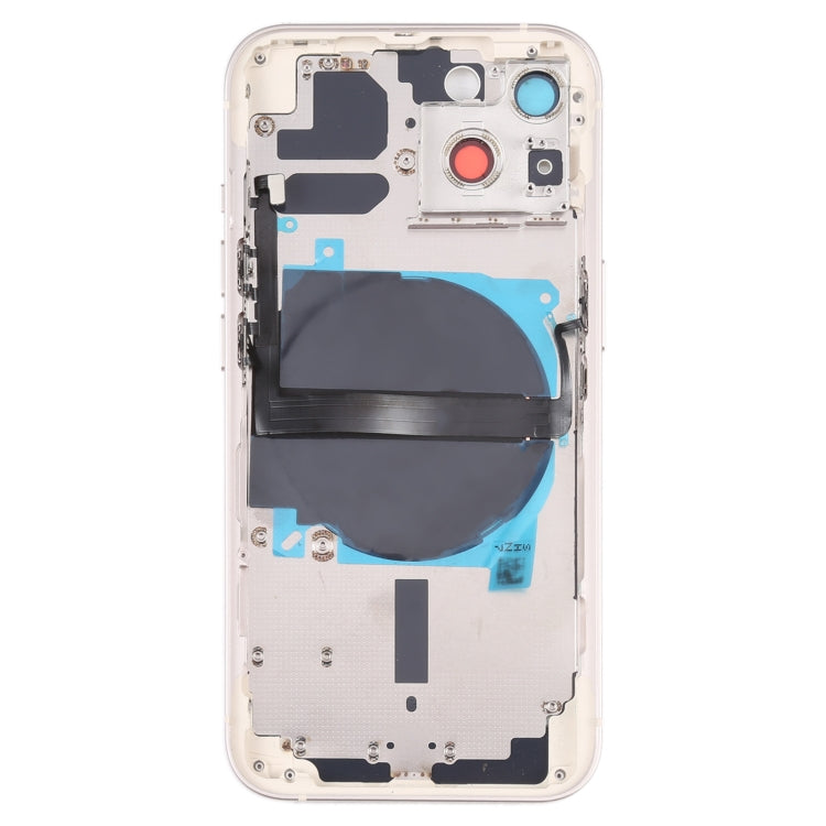 Tapa trasera de batería para iPhone 13 con teclas laterales, bandeja para tarjetas, cable flexible de encendido y volumen, módulo de carga inalámbrica