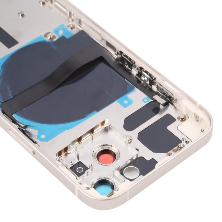 Tapa trasera de batería para iPhone 13 con teclas laterales, bandeja para tarjetas, cable flexible de encendido y volumen, módulo de carga inalámbrica