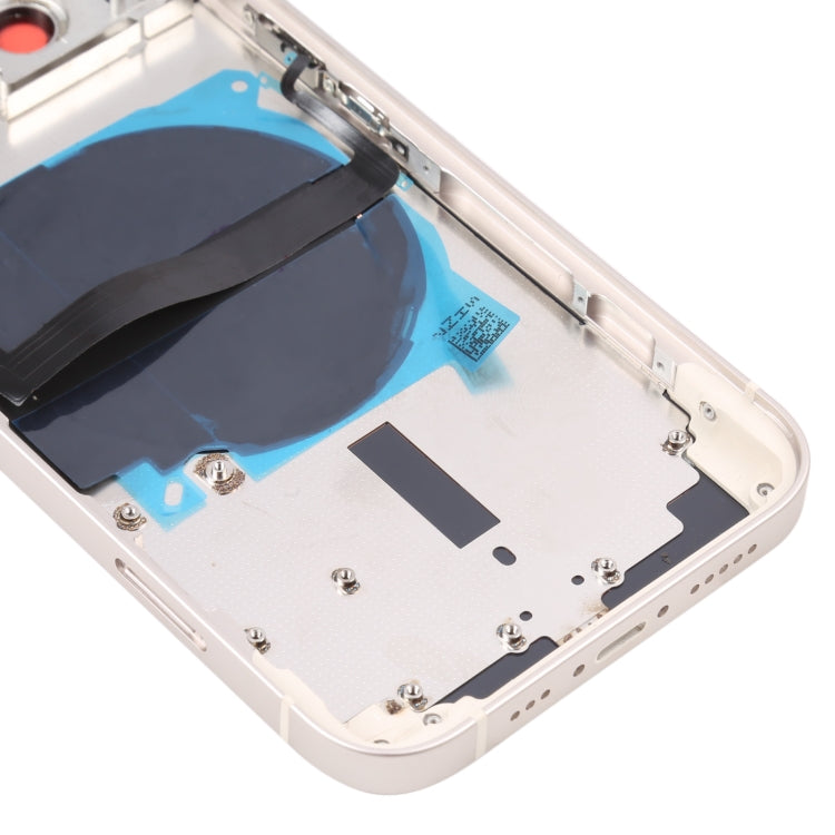 Tapa trasera de batería para iPhone 13 con teclas laterales, bandeja para tarjetas, cable flexible de encendido y volumen, módulo de carga inalámbrica