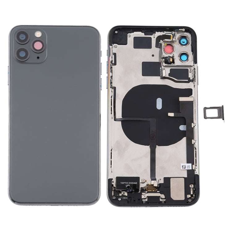 Conjunto de tapa trasera de batería para iPhone 11 Pro con teclas laterales, puerto de carga y opciones de lente de cámara