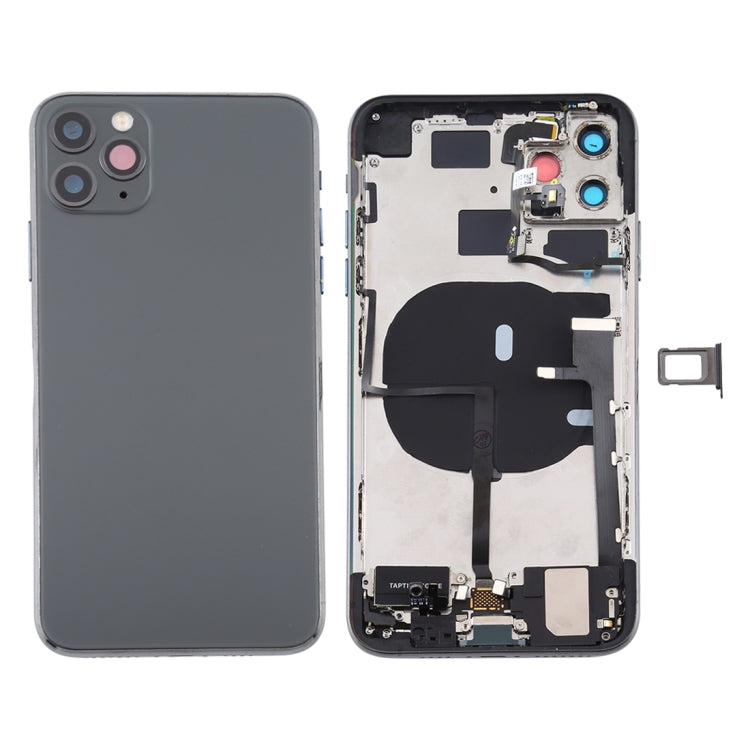 Conjunto de tapa trasera de batería para iPhone 11 Pro con teclas laterales, puerto de carga y opciones de lente de cámara