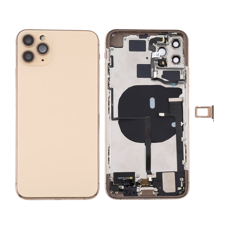 Conjunto de tapa trasera de batería para iPhone 11 Pro con teclas laterales, puerto de carga y opciones de lente de cámara
