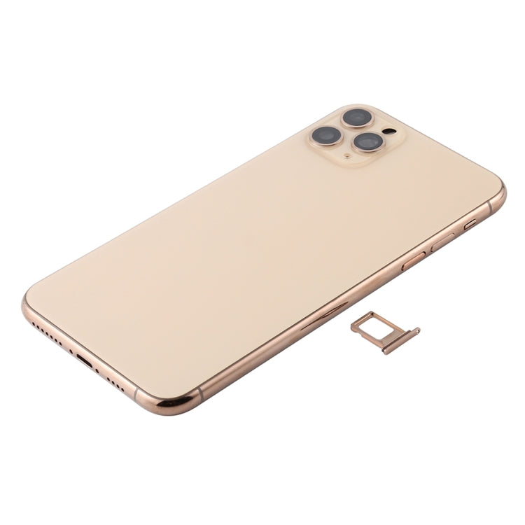 Conjunto de tapa trasera de batería para iPhone 11 Pro con teclas laterales, puerto de carga y opciones de lente de cámara