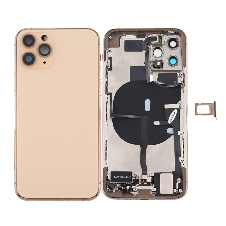Conjunto de tapa trasera de batería para iPhone 11 Pro Max con teclas laterales, puerto de carga, carga inalámbrica y altavoz
