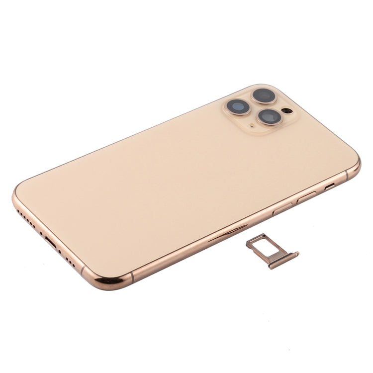 Conjunto de tapa trasera de batería para iPhone 11 Pro Max con teclas laterales, puerto de carga, carga inalámbrica y altavoz
