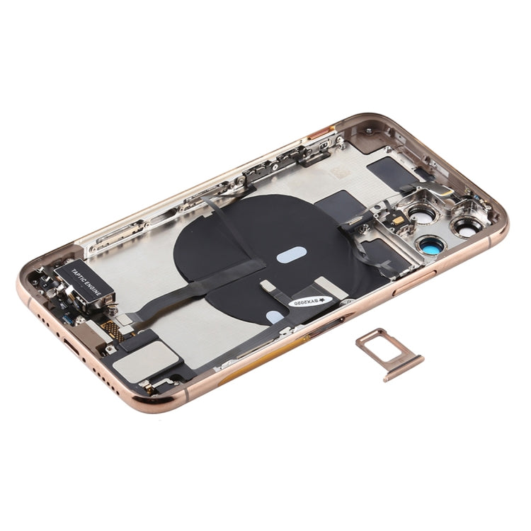 Conjunto de tapa trasera de batería para iPhone 11 Pro Max con teclas laterales, puerto de carga, carga inalámbrica y altavoz