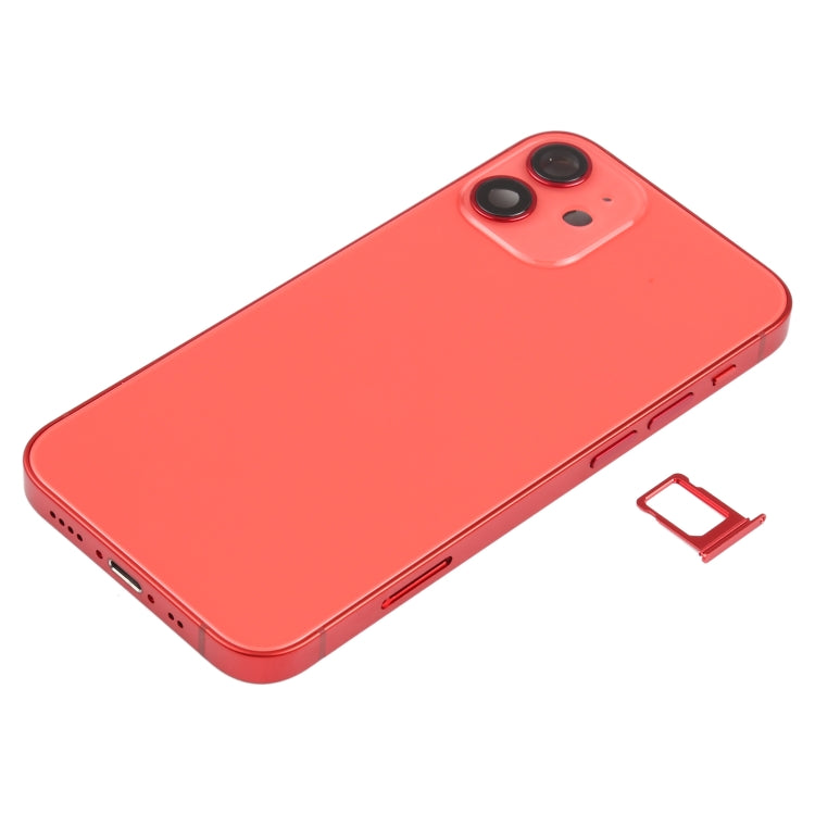 Tapa trasera de batería para iPhone 12 Mini con teclas laterales, bandeja para tarjetas, cable flexible de encendido y volumen, módulo de carga inalámbrica de repuesto