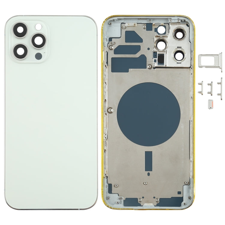 Reemplazo de carcasa trasera para iPhone 12 Pro Max con bandeja para tarjeta SIM, teclas laterales y lente de cámara