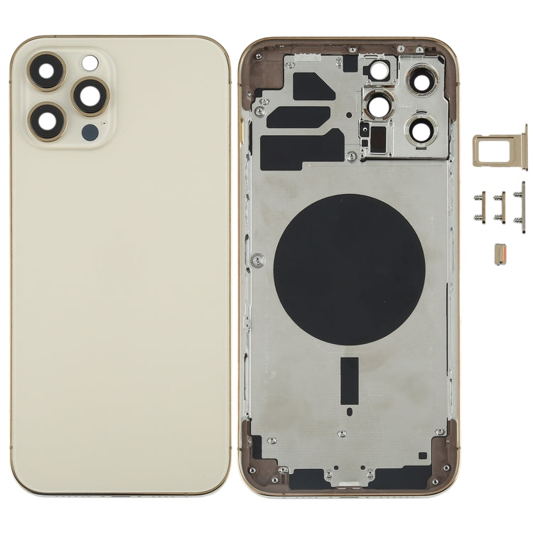 Reemplazo de carcasa trasera para iPhone 12 Pro Max con bandeja para tarjeta SIM, teclas laterales y lente de cámara