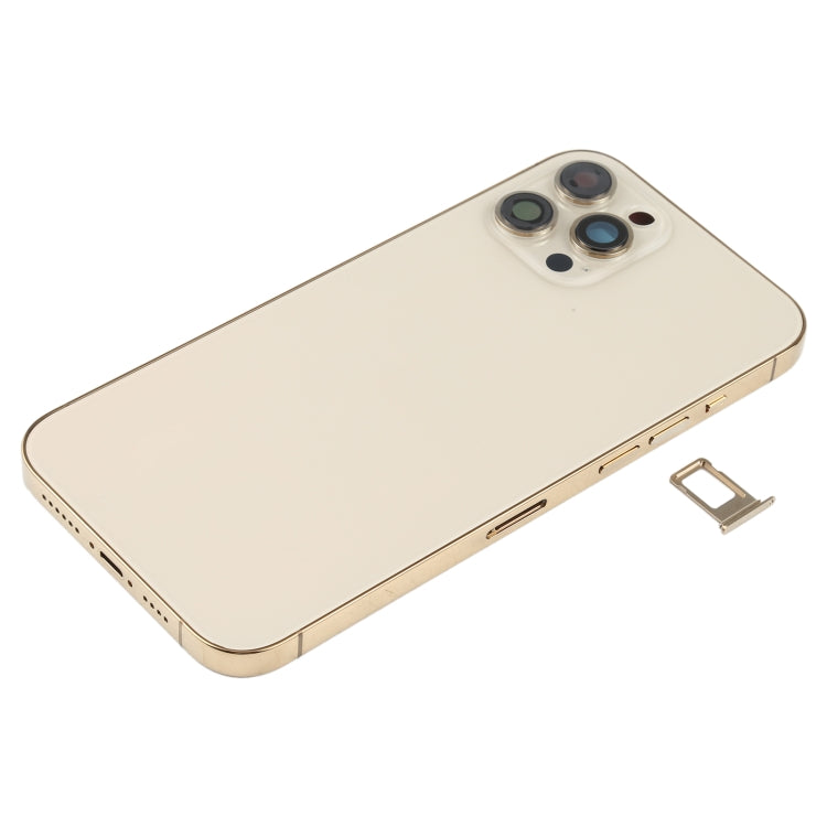 Repuesto de tapa trasera de batería con teclas laterales y módulo de carga inalámbrica para iPhone 12 Pro Max