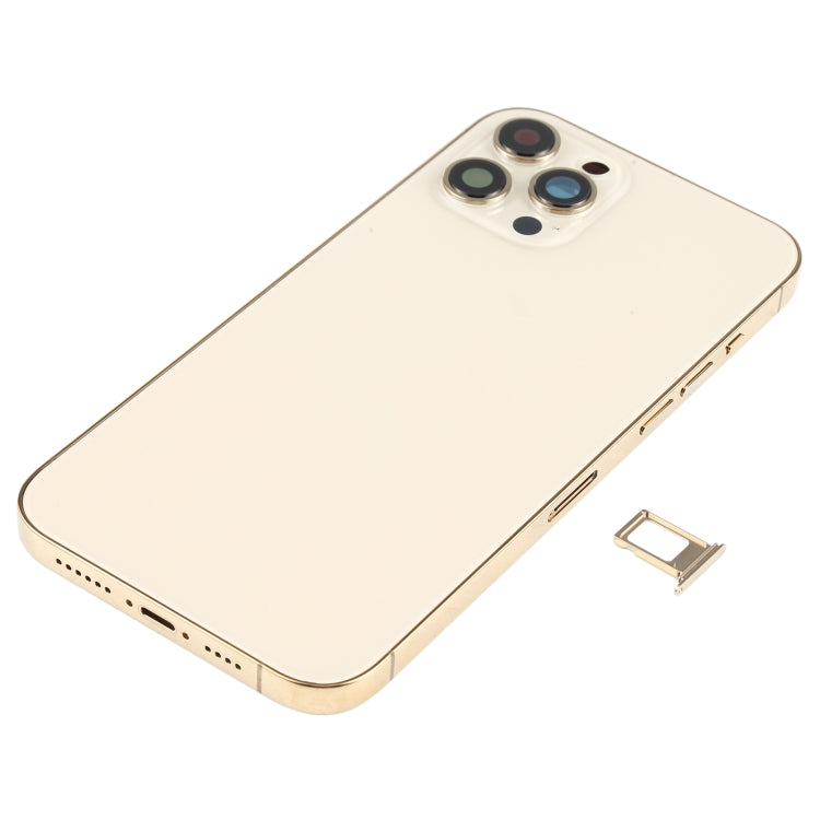 Conjunto de tapa trasera de batería para iPhone 12 Pro Max con componentes clave, botones, lente de la cámara, puerto de carga y más