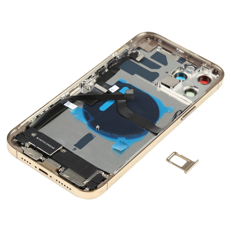 Conjunto de tapa trasera de batería para iPhone 12 Pro Max con componentes clave, botones, lente de la cámara, puerto de carga y más