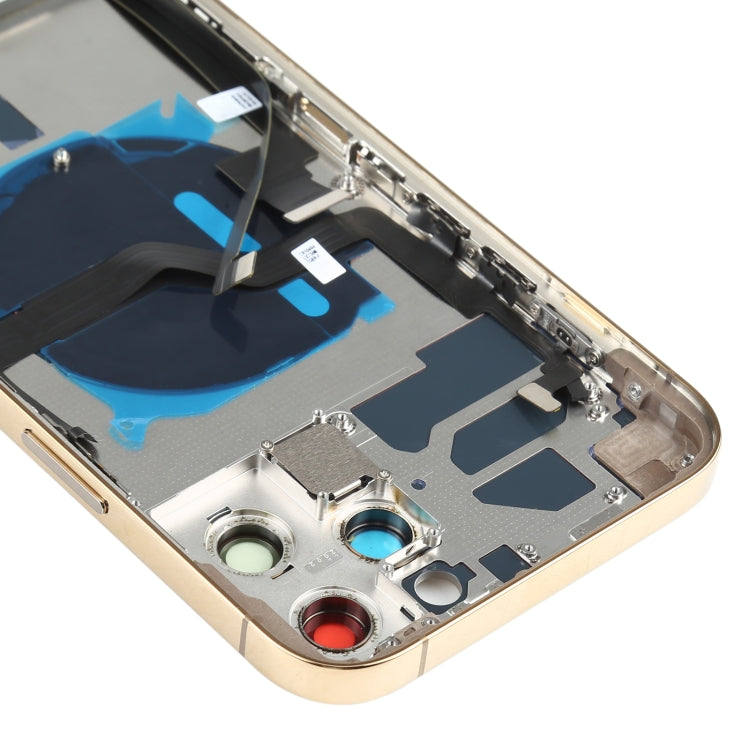 Conjunto de tapa trasera de batería para iPhone 12 Pro Max con componentes clave, botones, lente de la cámara, puerto de carga y más