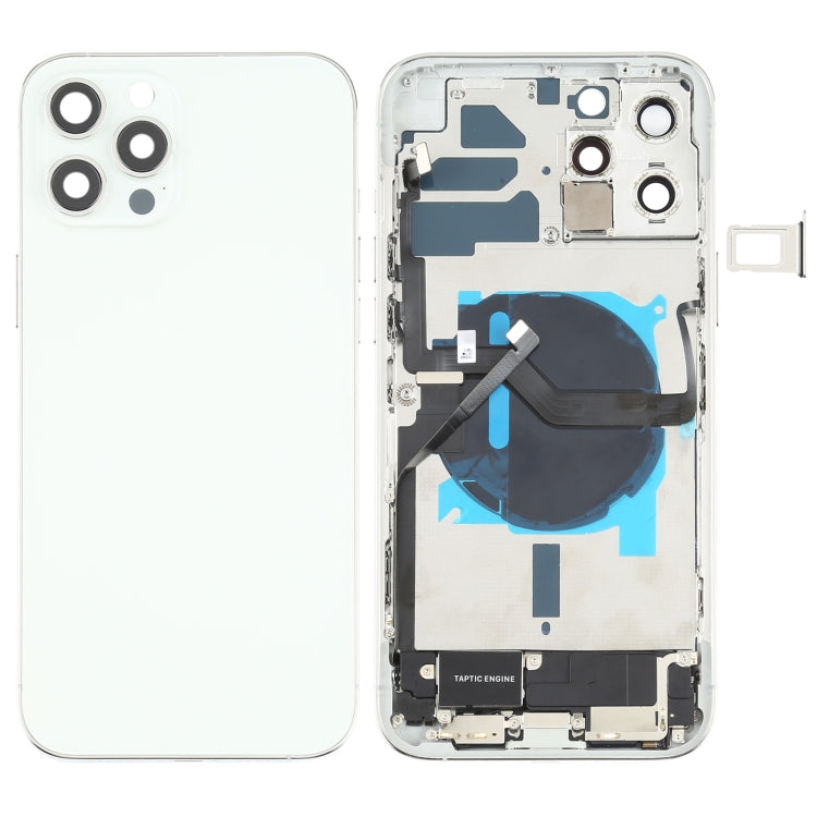 Conjunto de tapa trasera de batería para iPhone 12 Pro Max con componentes clave, botones, lente de la cámara, puerto de carga y más