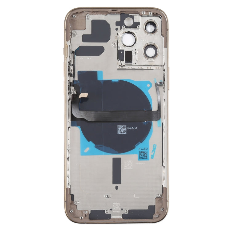Conjunto de tapa trasera de batería para iPhone 13 Pro Max con teclas laterales, bandeja para tarjetas, cable flexible de encendido y volumen, y módulo de carga inalámbrica