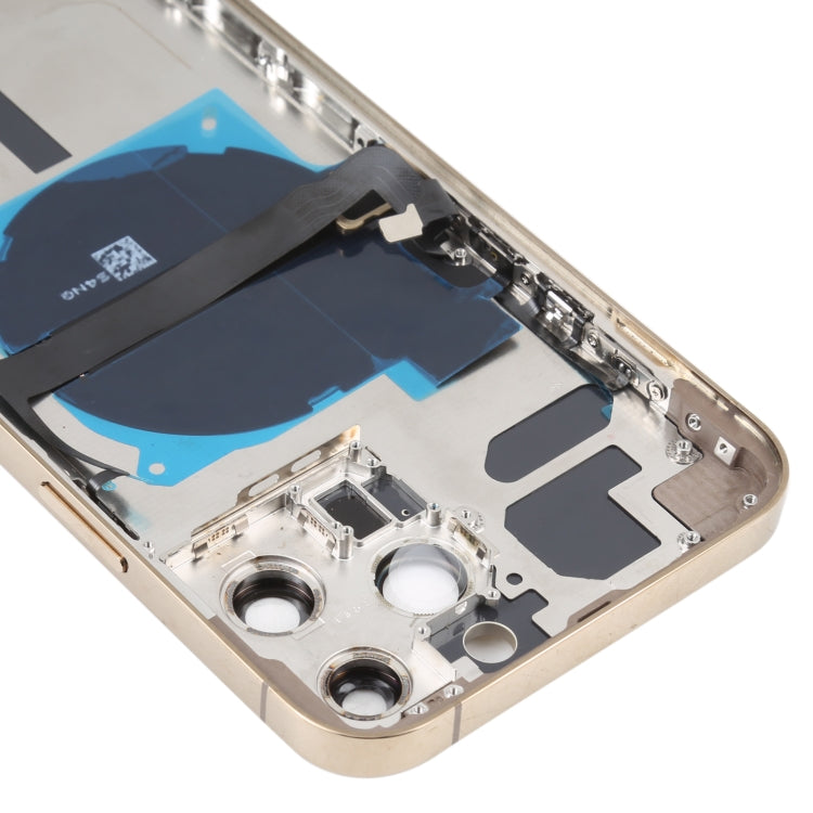 Conjunto de tapa trasera de batería para iPhone 13 Pro Max con teclas laterales, bandeja para tarjetas, cable flexible de encendido y volumen, y módulo de carga inalámbrica