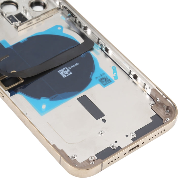 Conjunto de tapa trasera de batería para iPhone 13 Pro Max con teclas laterales, bandeja para tarjetas, cable flexible de encendido y volumen, y módulo de carga inalámbrica