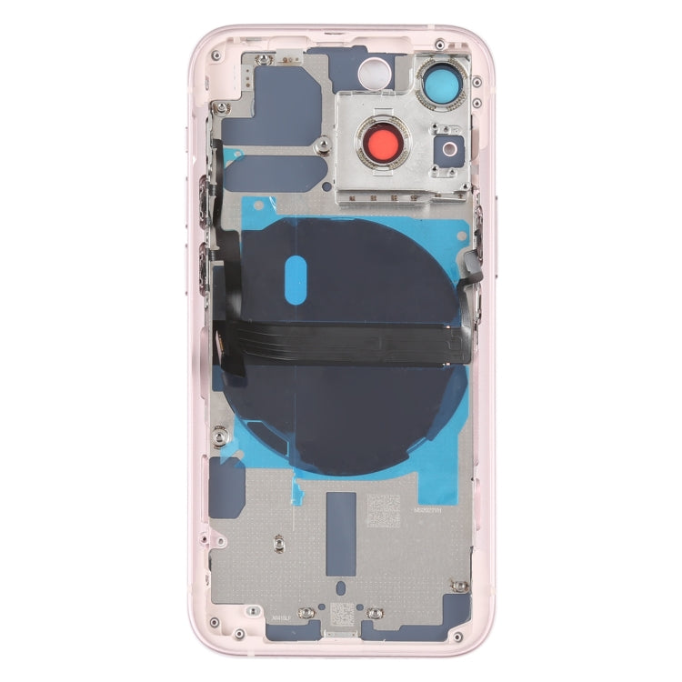 Tapa trasera de batería para iPhone 13 Mini con teclas laterales, bandeja para tarjetas, cable flexible de encendido/volumen y módulo de carga inalámbrica