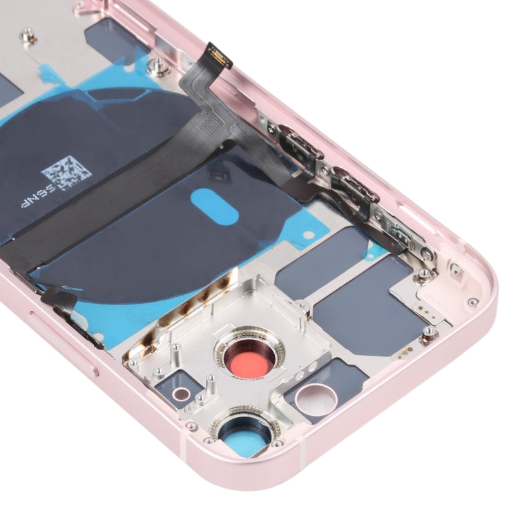 Tapa trasera de batería para iPhone 13 Mini con teclas laterales, bandeja para tarjetas, cable flexible de encendido/volumen y módulo de carga inalámbrica