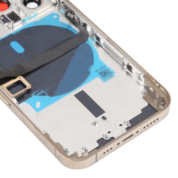 Reemplazo de tapa trasera de batería para iPhone 13 Pro con teclas laterales, bandeja para tarjetas, cable flexible de encendido y volumen, módulo de carga inalámbrica (ensamblaje completo)