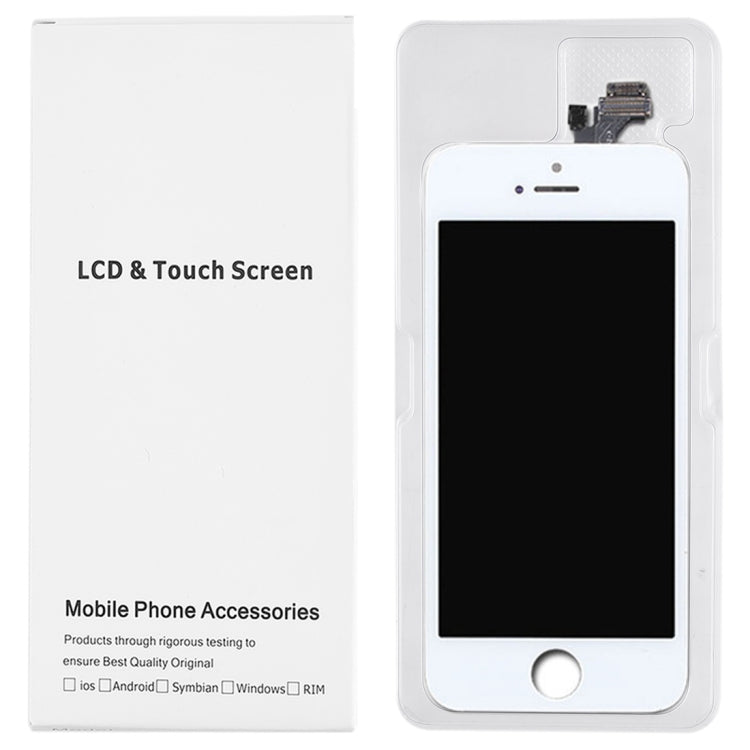 50 cajas de embalaje para pantalla LCD de iPhone 5 - Embalaje de cartón blanco duradero para i5