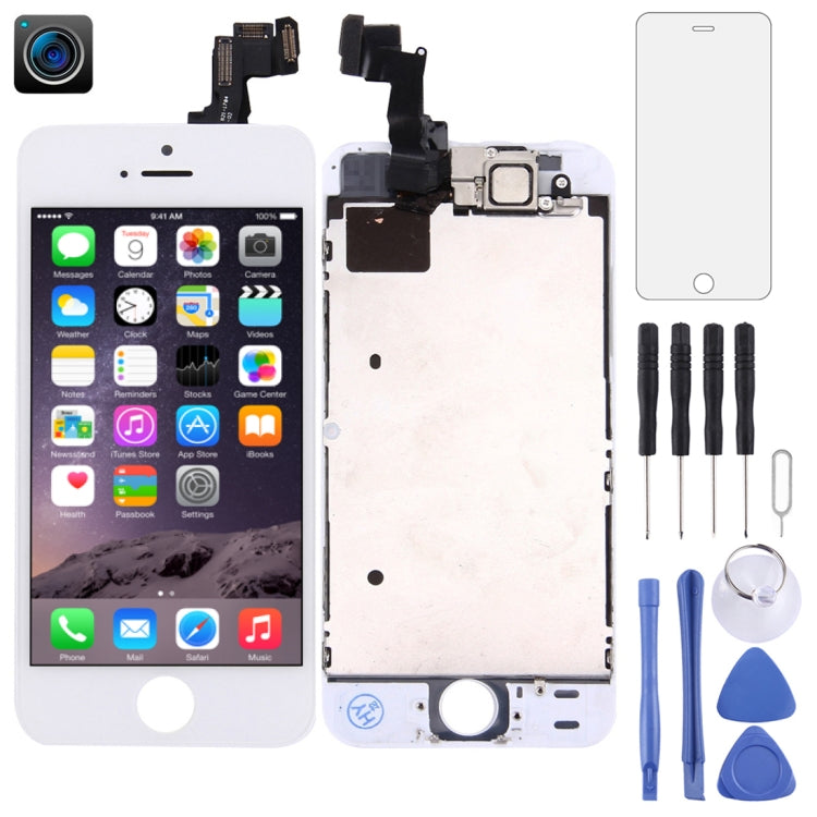 LCD Screen with Front Camera for iPhone 5S, 4 in 1 for i5s White, 4 in 1 for i5s Black - LYDARZ